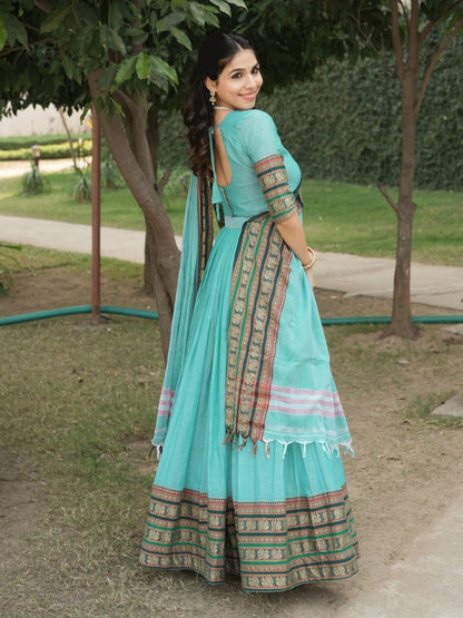 Pure Chanderi Cotton Lehenga Set for Timeless Elegance and Comfort