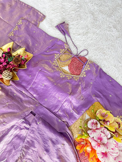 RangBhoomi Heavy Space Silk Double-Frill Lehenga Choli Set — Sequined Embroidery, Ready-to-Ship Rakshabandhan Special