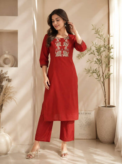 RangBhoomi Premium Cotton 60-60 Kurti & Plazo Set — Soft, Everyday Ethnic Wear