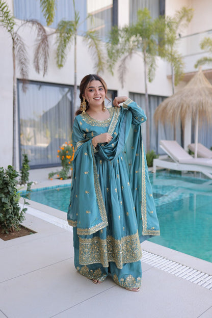 RangBhoomi Premium Designer Ready-to-Wear Top, Sharara, and Dupatta Set Collection 2026