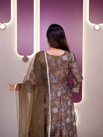 Elegant Anarkali Salwar Suit with Digital Print & Dupatta