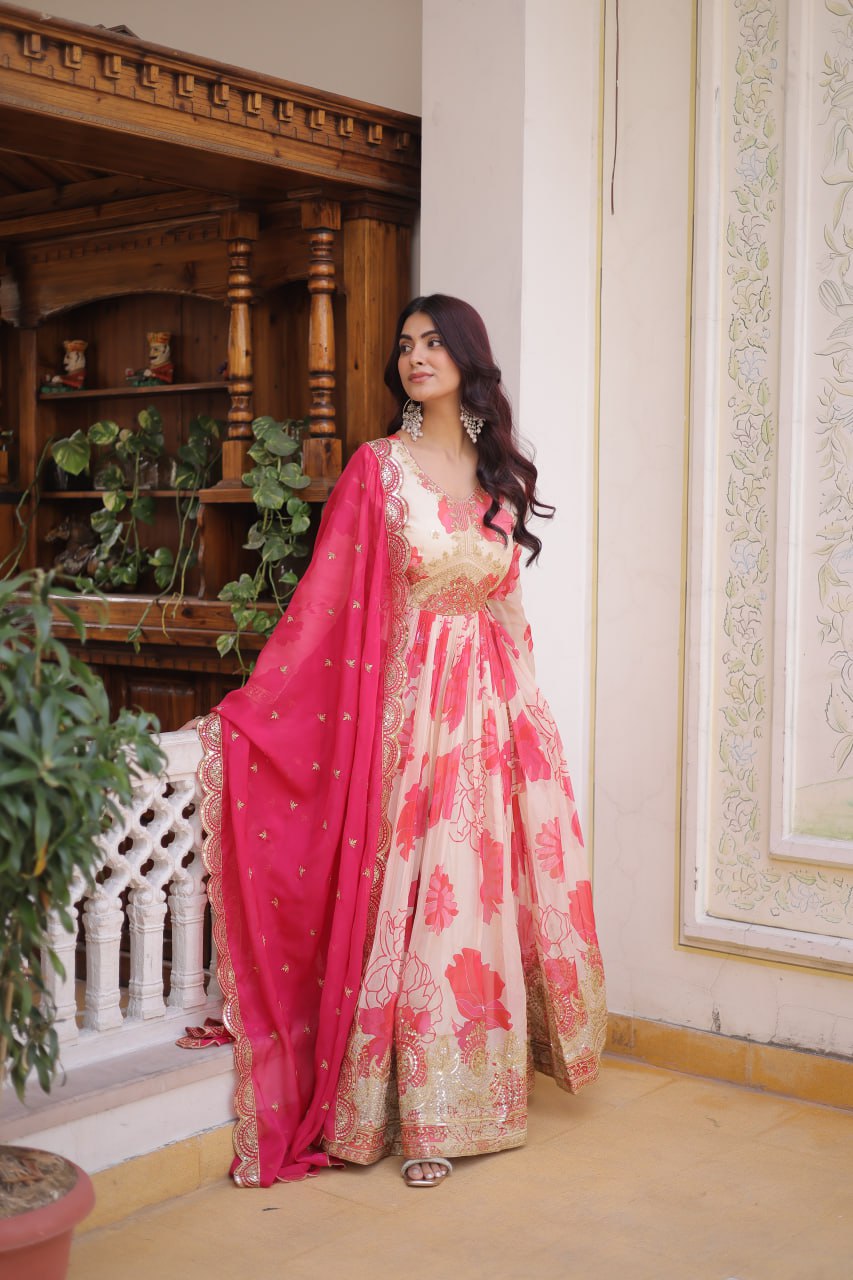 Premium Ready-to-Wear Gown with Matching Dupatta Set