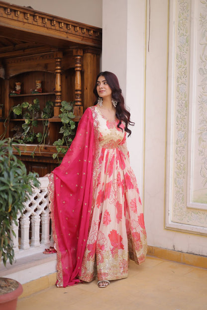Premium Ready-to-Wear Gown with Matching Dupatta Set