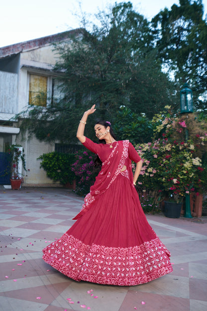 RangBhoomi Vrajshree Cotton Chanderi Lehenga Set — Festive Janmashtami Ensemble