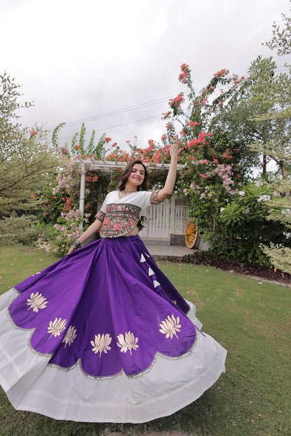RangBhoomi Navratri Lehenga Choli Collection 2026 — Lotus Mirror Embroidered Set