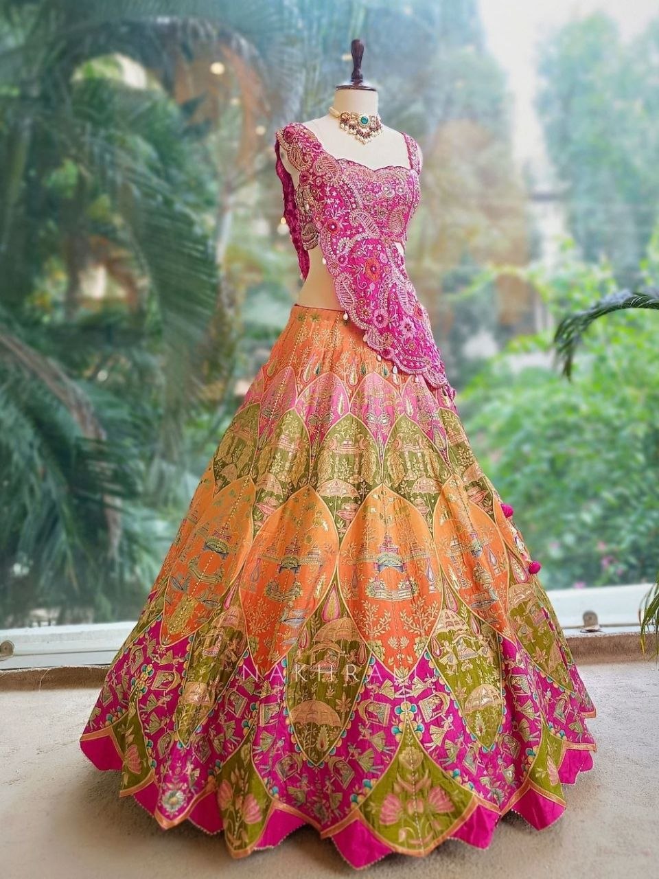New Super Embroidery Detailed Lehenga Choli Set with Banglori Silk Shrug