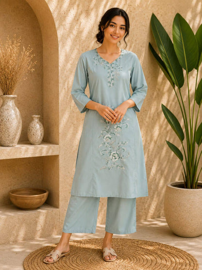 RangBhoomi Premium Cotton 60-60 Kurti & Plazo Set