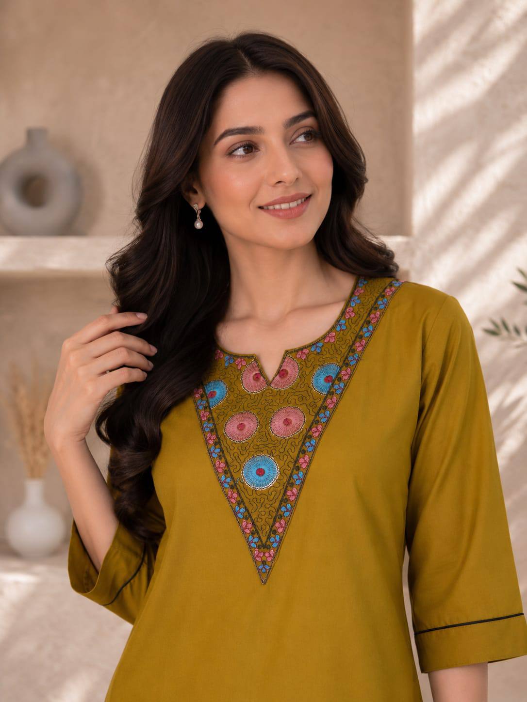 RangBhoomi Premium Reyon Kurti with Plazo Set - Comfortable Daily & Office Wear