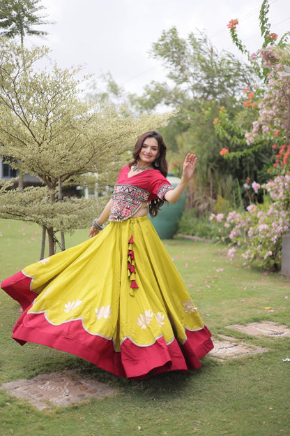 RangBhoomi Navratri Lehenga Choli Collection 2026 — Lotus Mirror Embroidered Set