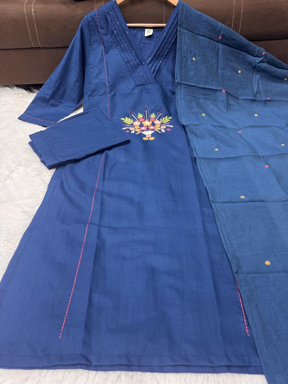Exclusive Festival Special 3-Piece Set Featuring Rayon Slub and Elegant Chanderi Dupatta
