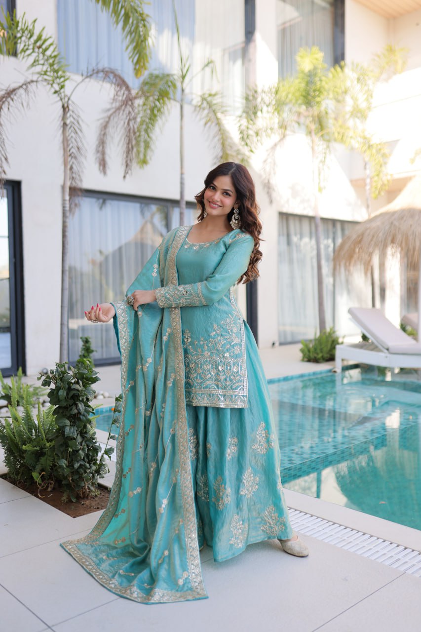 RangBhoomi Premium Designer Ready-to-Wear Top, Sharara, and Dupatta Collection 2026