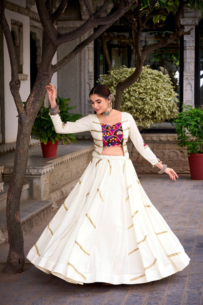 RangBhoomi Navratri 2026 Mirror-Embellished Rayon Lehenga with 8m Flair