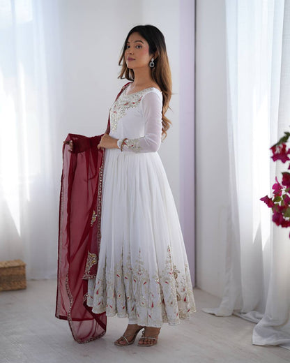 Stun at Every Celebration in This Embroidered Party Gown Set