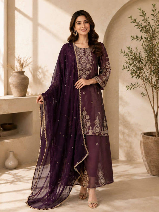 RangBhoomi Designer Festival Special Collection - Elegant Embroidered Cosmos Fabric Set