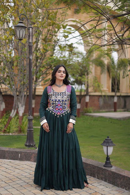 Navratri Gown Collection 2026 — Elegant Reyon Gown with Embellished Blouse by RangBhoomi