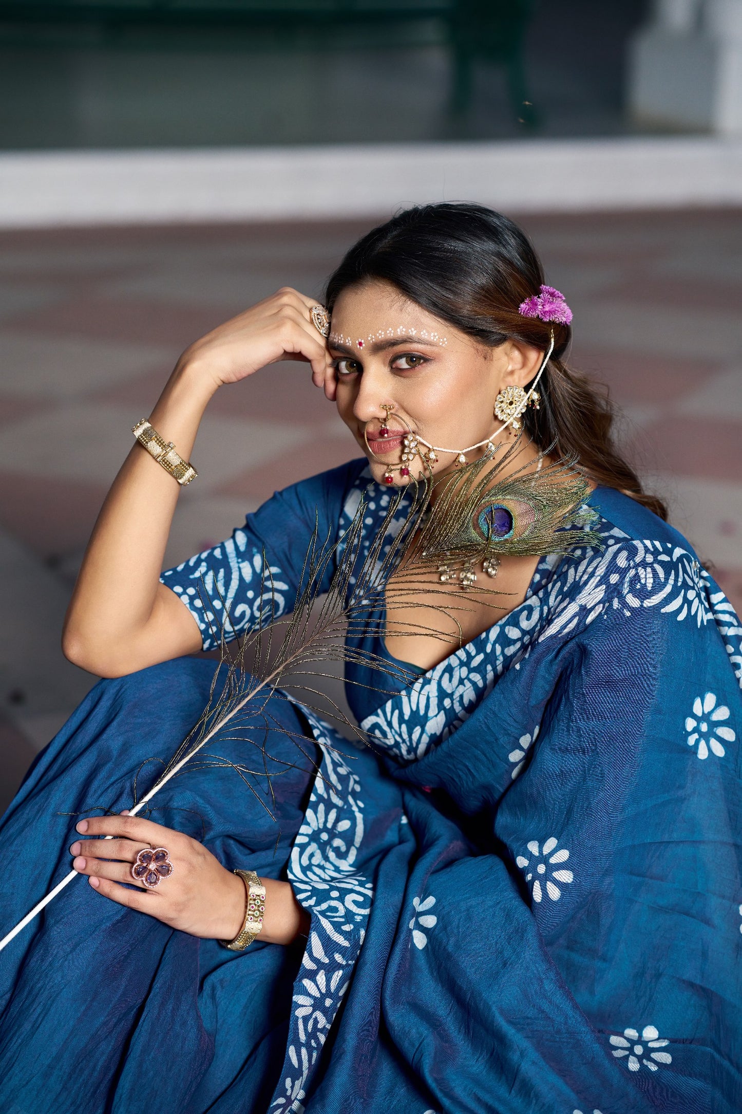 RangBhoomi Vrajshree Cotton Chanderi Lehenga Set — Festive Janmashtami Ensemble