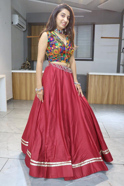 Ethnic Women's Rayon Cotton Lehenga Set – Elegant Traditional Festival Wear