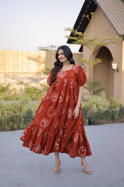RangBhoomi Premium Designer Ready-to-Wear Kurti Collection 2026 - Elegant Printed Cotton with Puff Sleeves and Fancy Square Neck