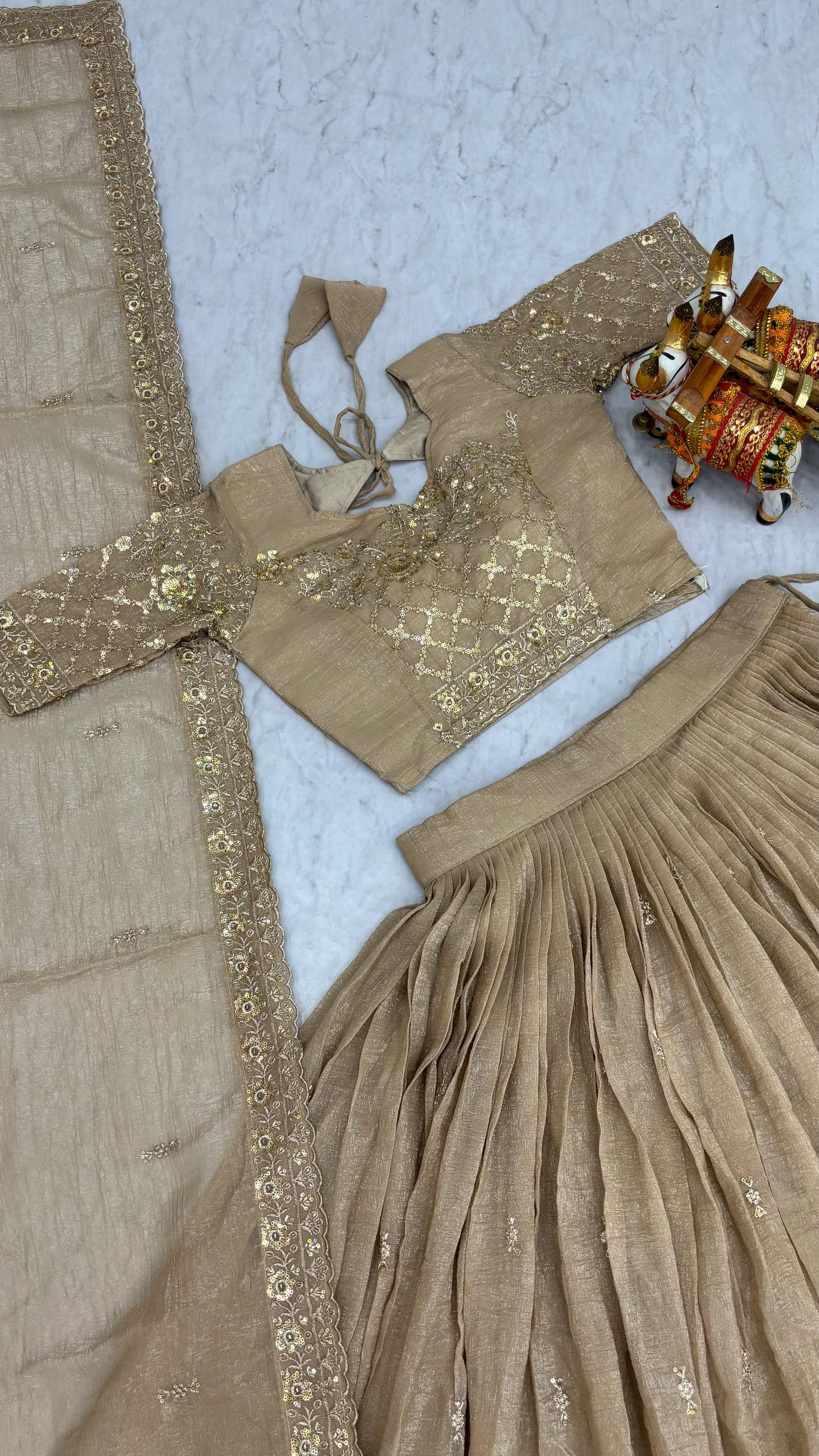 RangBhoomi Real Modeling Wedding Lehenga Choli with Heavy Embroidery and Pure Crunchy Fabric