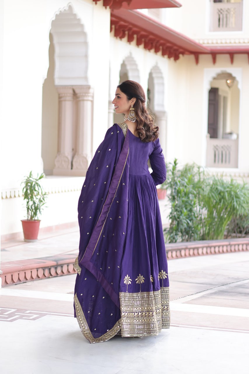 RangBhoomi Elegant Vichitra Silk Gown with Sequined Dupatta Collection 2026