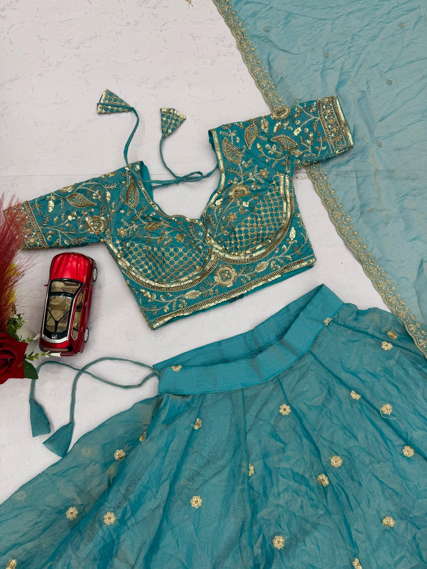 RangBhoomi Festival Embroidered Lehenga Choli — Heavy Embellished Mosh Fabric