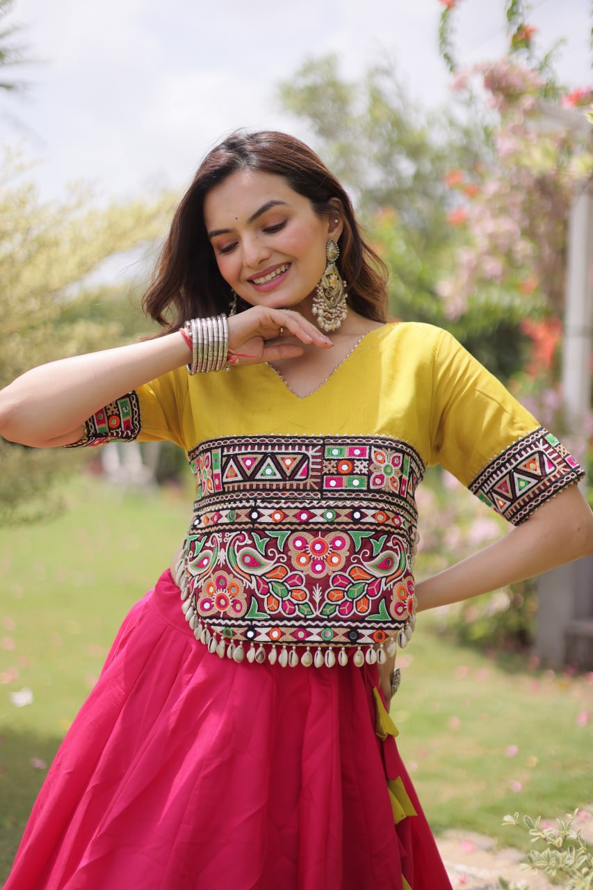 RangBhoomi Navratri Lehenga Choli Collection 2026 — Lotus Mirror Embroidered Set