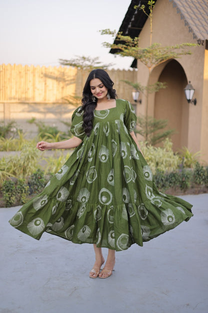 RangBhoomi Premium Designer Ready-to-Wear Kurti Collection 2026 - Elegant Printed Cotton with Puff Sleeves and Fancy Square Neck