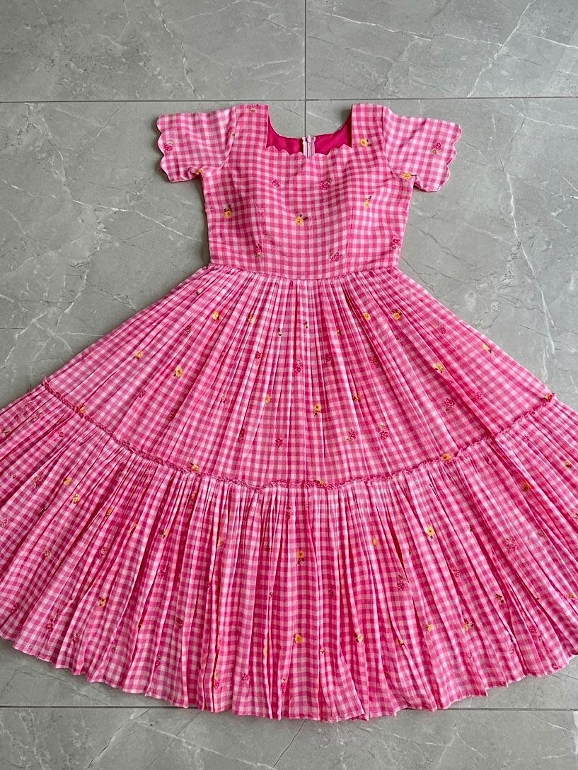 RangBhoomi Elegant New Cotton Sunflower Print Midi Dress with Realistic Modeling