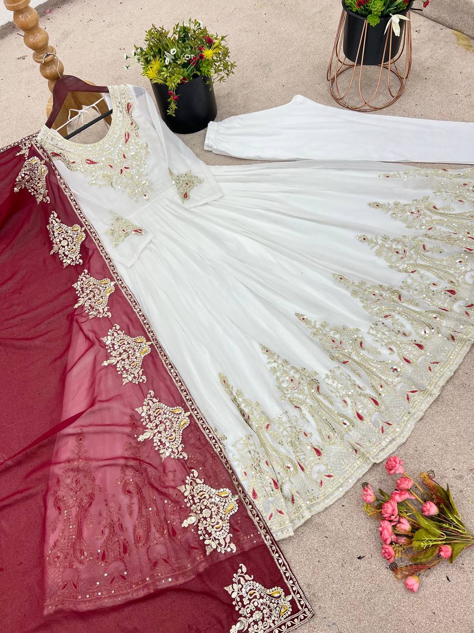 Stun at Every Celebration in This Embroidered Party Gown Set