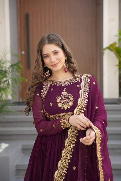 Exquisite Designer Gown with Dupatta – Limited Edition 2025