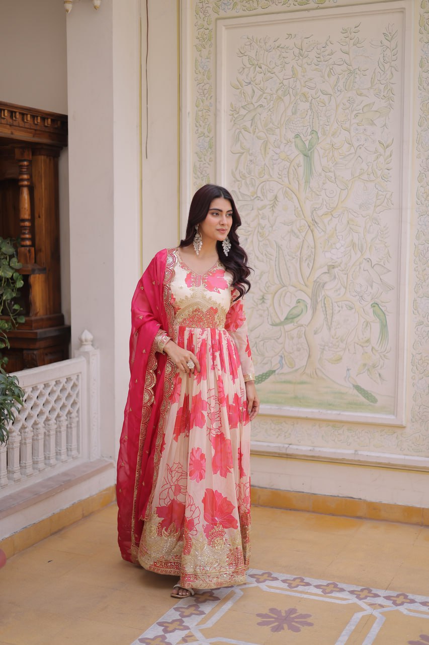 Premium Ready-to-Wear Gown with Matching Dupatta Set