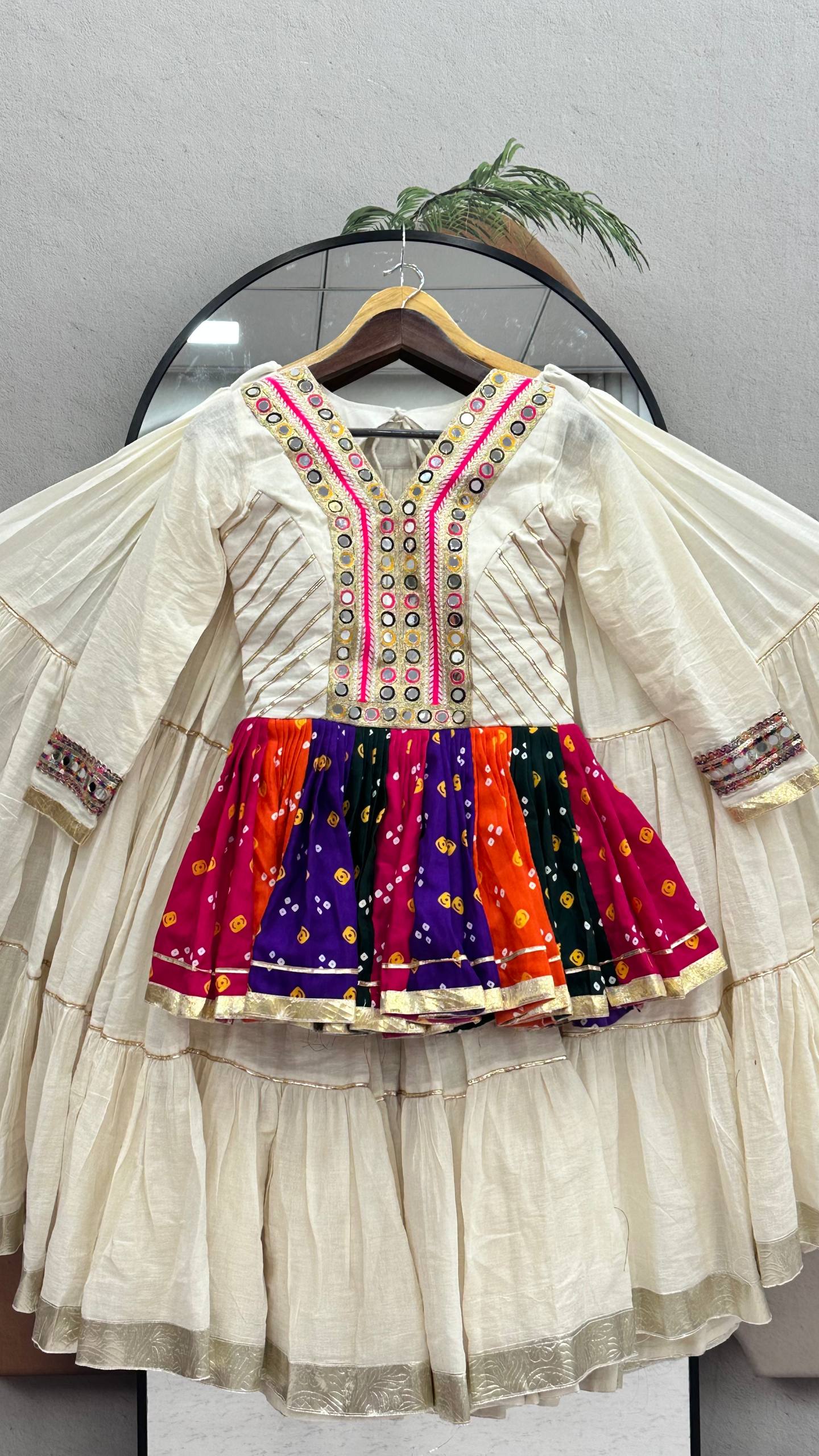RangBhoomi Navratri Special Lehengacholi – Pure Cotton Kediyu & 9m Flair Lehenga, Fully Stitched