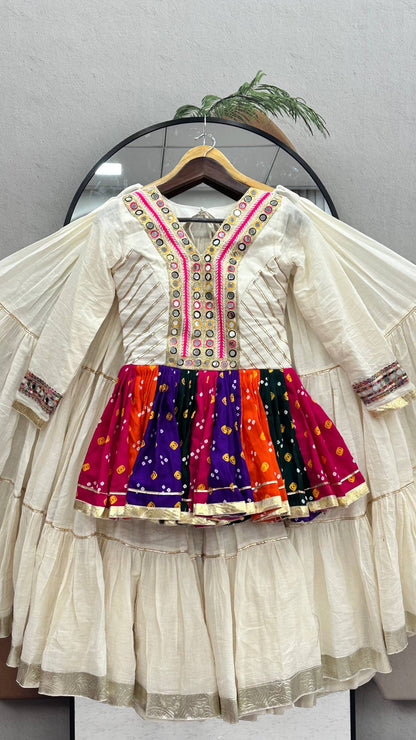 RangBhoomi Navratri Special Lehengacholi – Pure Cotton Kediyu & 9m Flair Lehenga, Fully Stitched