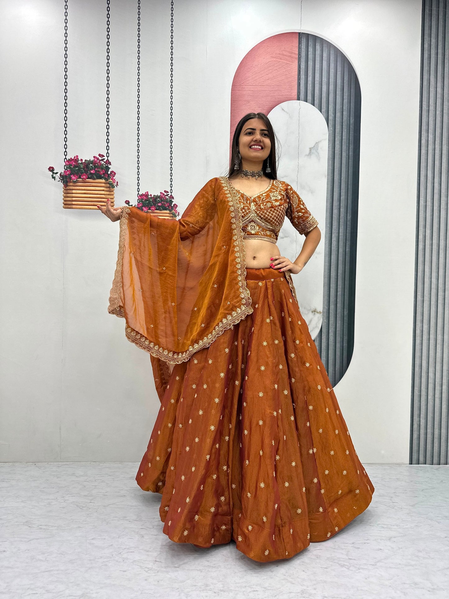 RangBhoomi Festival Embroidered Lehenga Choli — Heavy Embellished Mosh Fabric