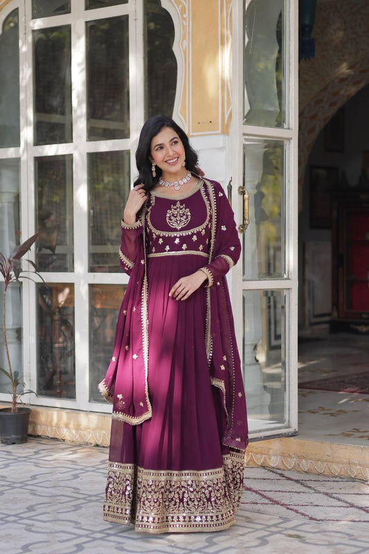Indian Wedding Gown with Dupatta - Party Wear 2025