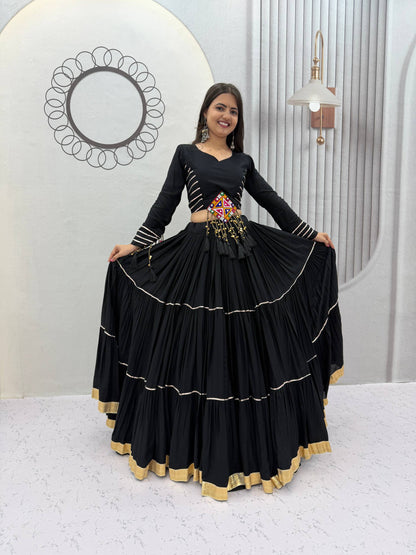 RangBhoomi Navratri Special Cotton Lehenga Choli — Big Flair 9+ Meter, Fully Stitched