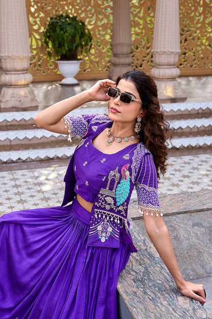 RangBhoomi Elegant Festival Lehenga Choli with Embroidered Koti Set