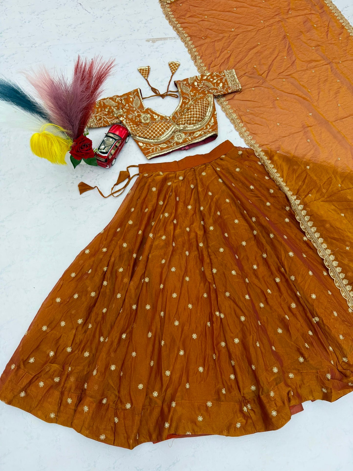RangBhoomi Festival Embroidered Lehenga Choli — Heavy Embellished Mosh Fabric