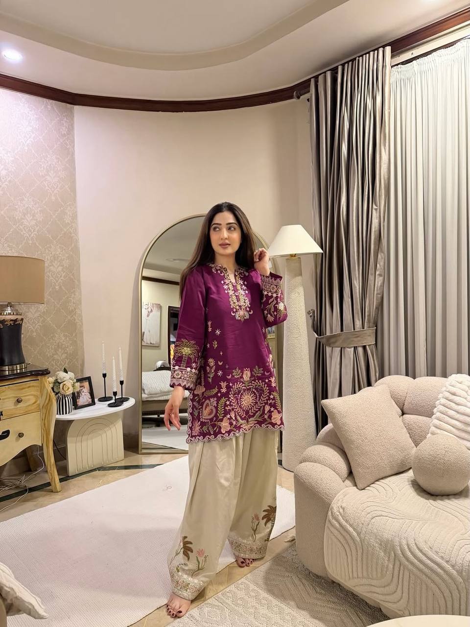 Stylish and Comfortable Designer Embroidered Co-Ord Set for Summer by RangBhoomi