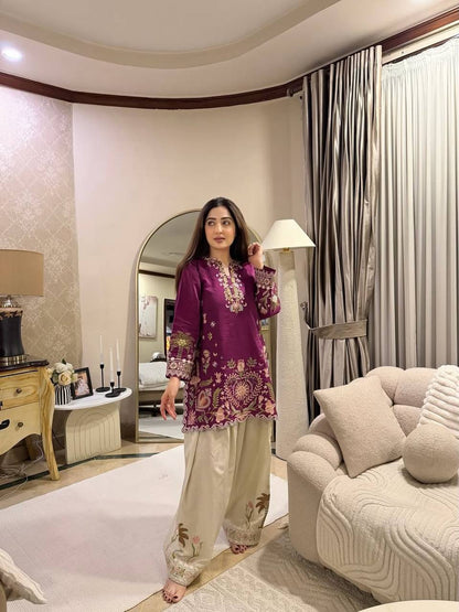 Stylish and Comfortable Designer Embroidered Co-Ord Set for Summer by RangBhoomi