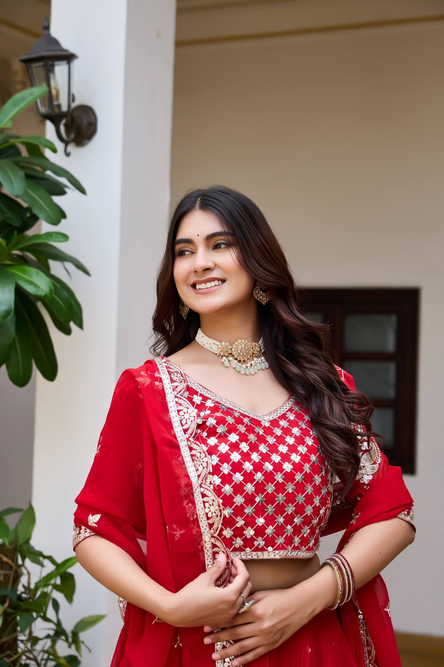 RangBhoomi Heavy Fox Georgette Embroidered Wedding Lehenga Choli Set