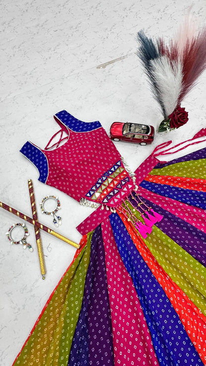 RangBhoomi Navratri Special Big Flair Lehenga Choli – Georgette & Cotton Blend