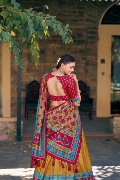 Elegant Tasar Silk Lehenga Choli Set for Festive Celebrations