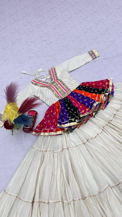 RangBhoomi Navratri Special Lehengacholi – Pure Cotton Kediyu & 9m Flair Lehenga, Fully Stitched