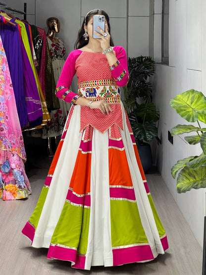 RangBhoomi Designer Multicolored Lehenga Set with Elegant Fancy Top – Navratri 2025 Collection