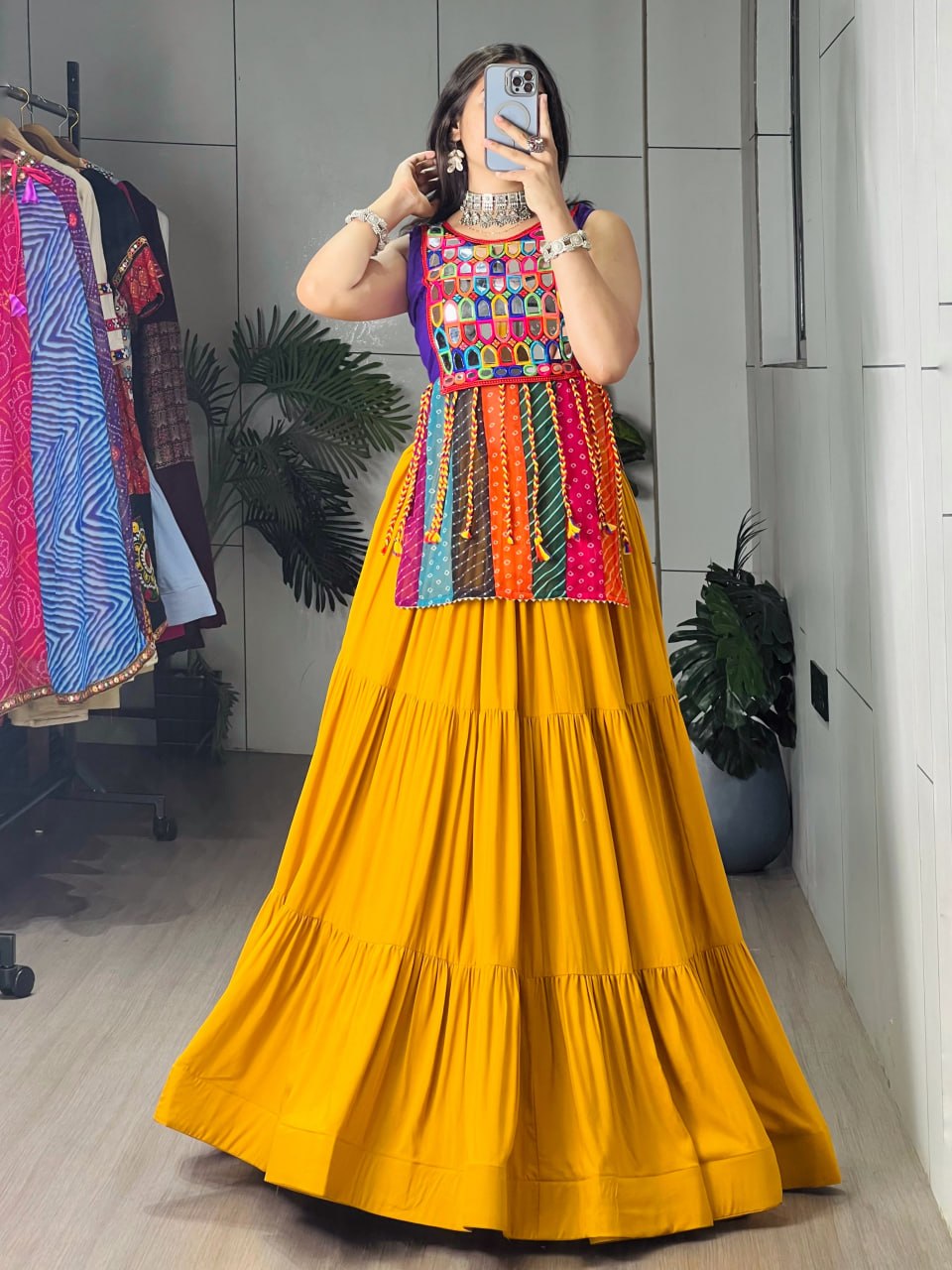 Premium Navratri Chaniya Choli 2k26 - Festive Mirror Work Lehenga Set by RangBhoomi