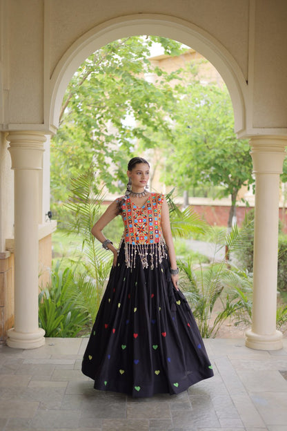 RangBhoomi Navratri Festive Cora Cotton Lehenga Set with Embroidered Blouse