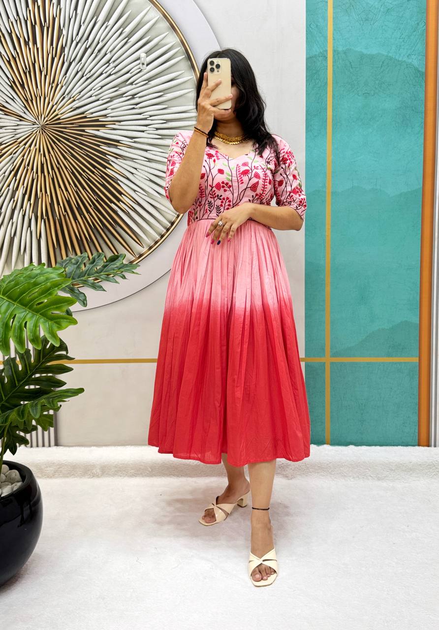 Summer Charm Cotton Frock Gown - Rangbhoomi