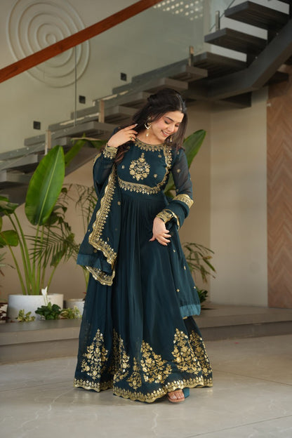 Exquisite Designer Gown with Dupatta – Limited Edition 2025