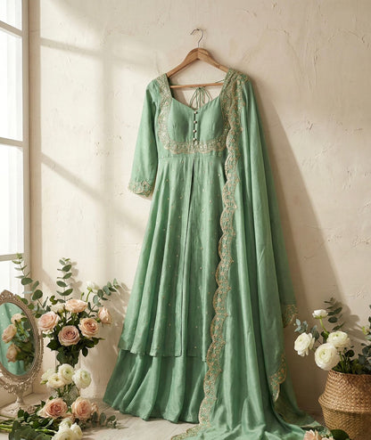 Elegant Skirt and Cape Ensemble for Modern and Traditional Fashion